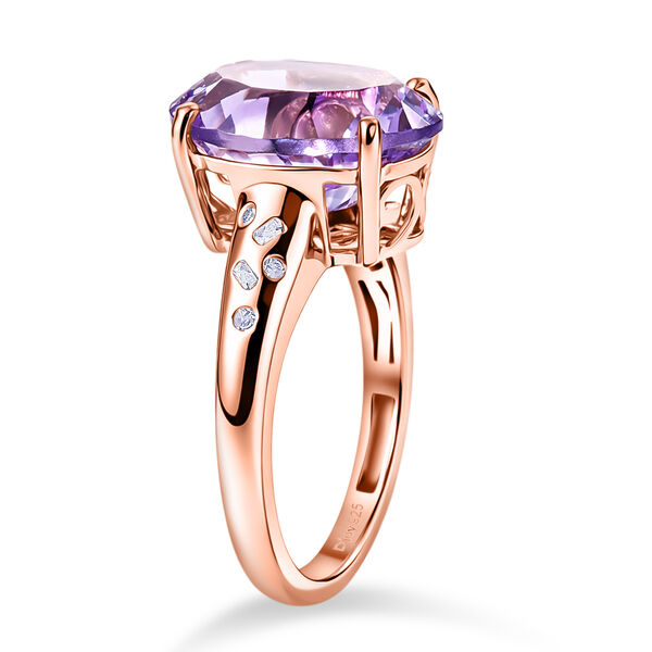 D'Joy AAA Rose De France Amethyst und Diamant Ring - 5,46 ct. image number 5