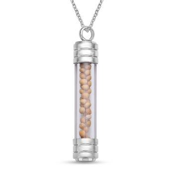 Senfkorn Anh&auml;nger mit Kette, ca. 50 cm, 316L Edelstahl 0.20 ct