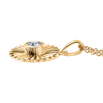 EverTrue wei&szlig;er Topas Anh&auml;nger mit 50cm Kette - 1,10 ct.
