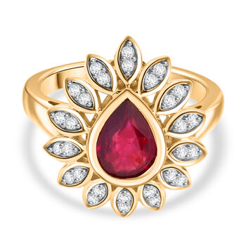 D'Joy Afrikanischer Rubin und Zirkon Ring - 1,97 ct.