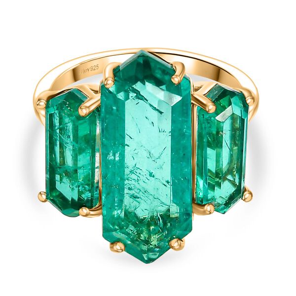 D&rsquo;Joy Smaragd Triplett Quarz Ring - 11,11 ct.