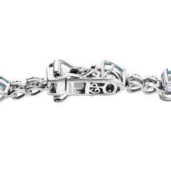 GP Amore Kollektion - AA Blauer Apatit, Kanchanaburi Blauer Saphir Armband ca. 18.5 cm 925 Silber rhodiniert ca. 8.71 ct