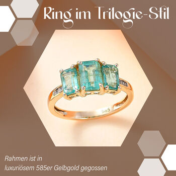 AAA Smaragd und Diamant Ring in 585 Gold - 2,32 ct.