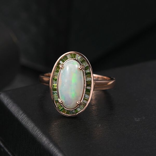 D'Joy AA &auml;thiopisches Welo Opal und gr&uuml;nes Diamant Schmuckset image number 9