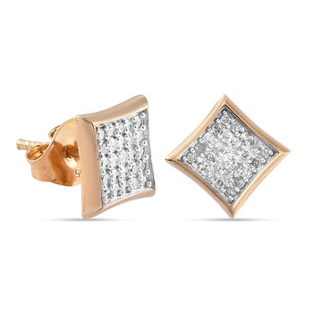 Diamant Cluster-Ohrstecker in Silber