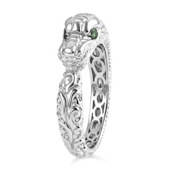 D'Joy Royal Bali- Kolumbianischer Smaragd Drachen Ring in 925 Silber
