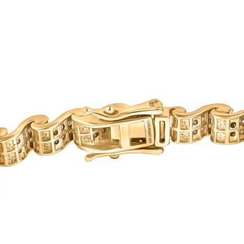 LUXURIANT SGL zertifiziertes SI-GH Labor Diamant 19cm Armband, 925 Silber 750 Gelbgold Vermeil - 4,50 ct.