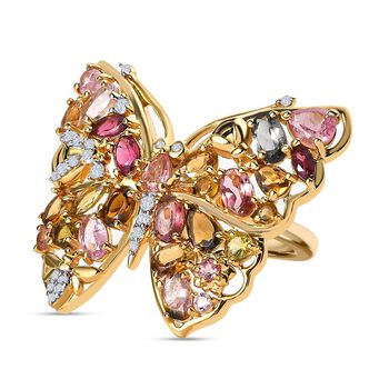 GP Trionfo Kollektion - mehrfarbiger Turmalin, Zirkon und blauer Saphir-Ring - 4,26 ct.