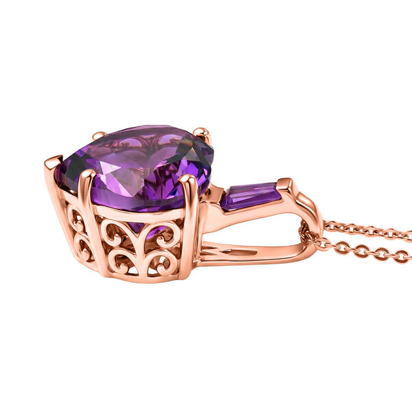 GP Amore Kollektion- AA Rose De France Amethyst, afrikanisches Amethyst und blaues Saphir Schmuckset image number 7