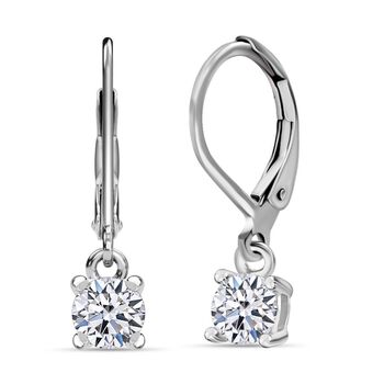 LUXURIANT SGL zertifizierte VS-GH Labor Rund-Diamant Ohrringe, 925 Silber rhodiniert - 1 ct.