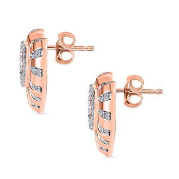 LUXURIANT SI Labor Diamant Ohrringe, 925 Silber mit E-Beschichtung Ros&eacute;gold - 0,50 ct.