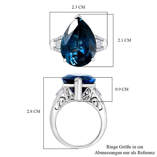 D'Joy London Blautopas und Moissanit Ring - 14 ct. image number 7