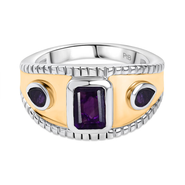 Afrikanischer Amethyst Ring Messing (Gr&ouml;&szlig;e 18.00) ca. 1,29 ct