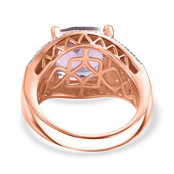 Djoy AA Rose De France Amethyst, Rosa Saphir Ring 925 Silber 750 Ros&eacute;gold Vermeil (Gr&ouml;&szlig;e 18.00) ca. 5.79 ct image number 6