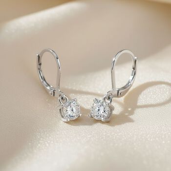 LUXURIANT SGL zertifizierte VS-GH Labor Rund-Diamant Ohrringe, 925 Silber rhodiniert - 1 ct.