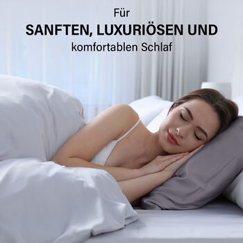 Serenity Night - 100% Maulbeerseide Sommerseidendecke mit Seidenf&uuml;llung Daunenkissen und Seidenkissenbezug Grau