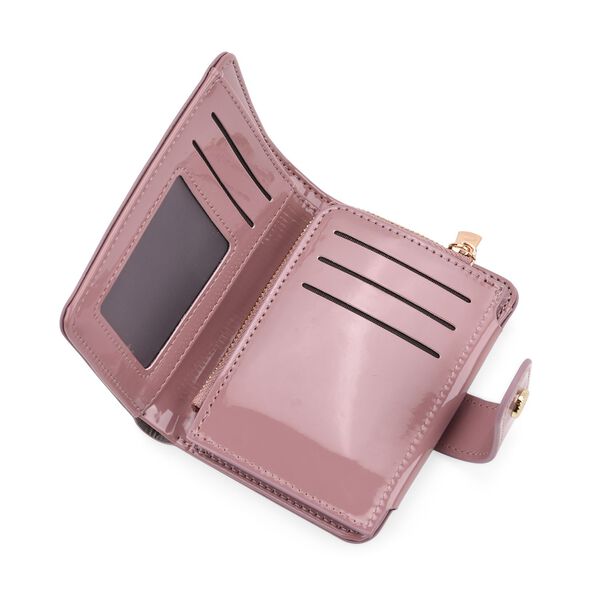 Jacquard-Schal aus Viskose und Geldb&ouml;rse aus PU-Leder mit RFID-Schutz Rosa image number 5