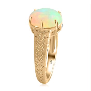 LUXORO zertifiziert und gepr&uuml;ft AAA nat&uuml;rlicher, &auml;thiopischer Welo Opal und Diamant Ring in 417 Gold - 2,10 ct.