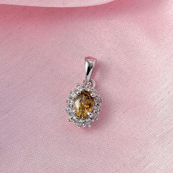 D'Joy gelber und wei&szlig;er Zirkon Anh&auml;nger - 1,04 ct.