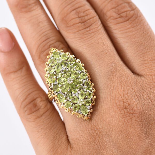 D&rsquo;Joy Peridot und Zirkon zweifarbiger Ring und Anh&auml;nger mit 50cm Kette image number 10