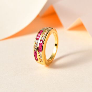 Afrikanischer Rubin  und Zirkon-Ring - 1,49 ct.