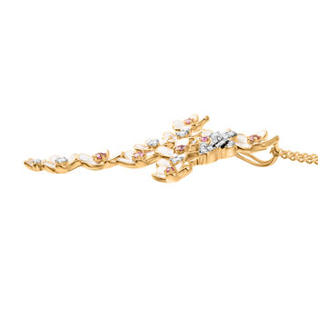 GP Trionfo Kollektion- Rosa Saphir, Zirkon und blauer Saphir Anh&auml;nger mit 50cm Kette - 0,56 ct.