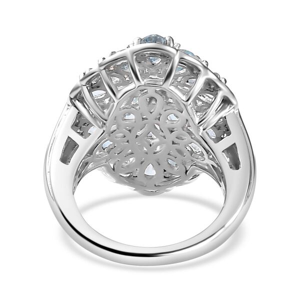 Himmelblauer Topas Ring, 925 Silber rhodiniert (Gr&ouml;&szlig;e 19.00) ca. 5.47 ct image number 6