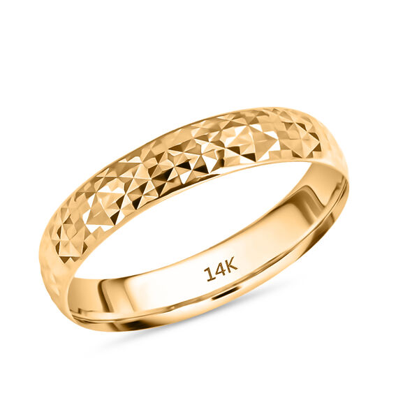 585er Goldring mit Diamantschliffmuster und 375er Gold Kreuz-Anh&auml;nger image number 4