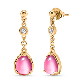 D'Joy Flamingo Mondstein und Moissanit Ohrringe - 5,21 ct.