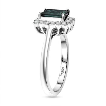 Rhapsody AAAA Pirineu Lagoon Tourmaline, Wei&szlig;er Diamant Ring 950 Platin (Gr&ouml;&szlig;e 17.00) ca. 1,50 ct