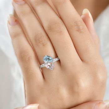Luxuriant - AAA Aquamarin, Rosa Morganit Ring 417 Gold (Gr&ouml;&szlig;e 20.00) ca. 3.03 ct