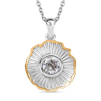 EverTrue wei&szlig;er Topas Anh&auml;nger mit 50cm Kette - 0,75 ct.