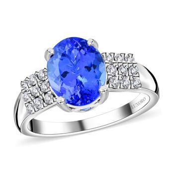LUXORO zertifiziert und gepr&uuml;ft AAA Tansanit und Diamant Ring in 417 Wei&szlig;gold - 2,75 ct.