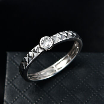 LUXURIANT DIAMOND - Lab Grown Diamant VS-EF Ring 925 Silber Rhodiniert (Gr&ouml;&szlig;e 21.00) ca. 0,25 ct