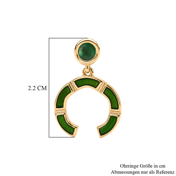 D'Joy AAA Kagem Sambischer Smaragd Ohrringe 925 Silber 750 Gelbgold vermeil ca. 0.93 ct image number 5