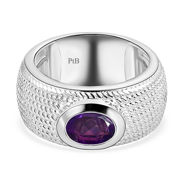 Afrikanischer Amethyst-Solit&auml;r-Ring in Silberton, 0,94 ct.