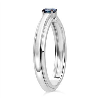 LUXURIANT DIAMOND - Lab Grown Blauer Diamant SI-GH SGL zertifiziert Ring, 925 Silber rhodiniert (Gr&ouml;&szlig;e 17.00) ca. 0.25 ct