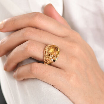 GP Trionfo Kollektion - Citrin Ring 925 Silber 750 Gelbgold Vermeil (Gr&ouml;&szlig;e 21.00) ca. 6.71 ct