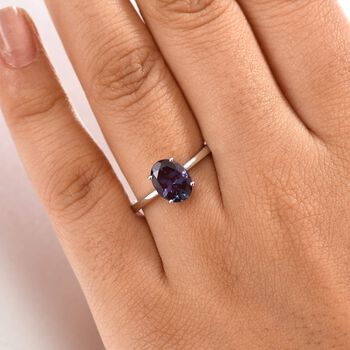 AAA Lab Grown Alexandrit Ring, AGI zertifiziert und gepr&uuml;ft, 417 Wei&szlig; Gold (Gr&ouml;&szlig;e 18.00) ca. 2.38 ct