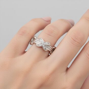 Lustro Stella Wei&szlig;er Zirkonia Ring 925 Silber XO Band rhodiniert (Gr&ouml;&szlig;e 17.00)