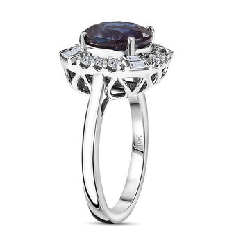 Luxuriant - AAA Lab Grown Alexandrit, Lab Grown Diamant Ring 417 Gold (Gr&ouml;&szlig;e 20.00) ca. 5.32 ct