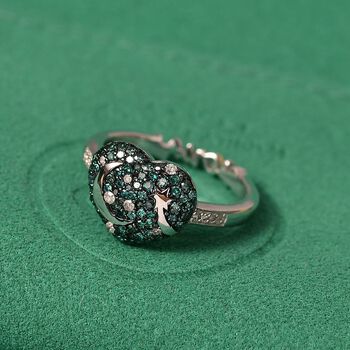 GP Celestial Dream Kollektion-  Blauer Diamant, Kanchanaburi Blauer Saphir Ring 925 Silber rhodiniert (Gr&ouml;&szlig;e 17.00) ca. 0.50 ct