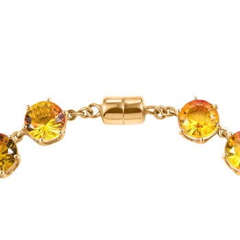 D'Joy Sphaleros Quarz Armband ca. 19 cm 925 Silber 750 Gelbgold Vermeil ca. 52.97 ct