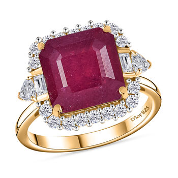 D'Joy afrikanischer Rubin, Topas und Zirkon Ring und Anh&auml;nger mit 50cm Kette
