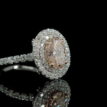 LUXURIANT VS-EF rosa und wei&szlig;er Labor Diamant Ring in 585 Wei&szlig;- und Ros&eacute;gold - 2,50 ct.