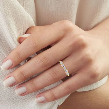 LUXURIANT DIAMOND - Lab Grown Diamant SI-GH SGL zertifiziert Ring 925 Silber Gelbgold Vermeil (Gr&ouml;&szlig;e 21.00) ca. 0.54 ct
