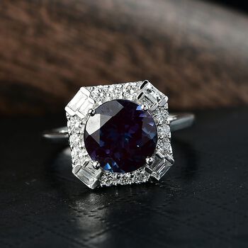 Luxuriant - AAA Lab Grown Alexandrit, Lab Grown Diamant Ring 417 Gold (Gr&ouml;&szlig;e 20.00) ca. 5.32 ct