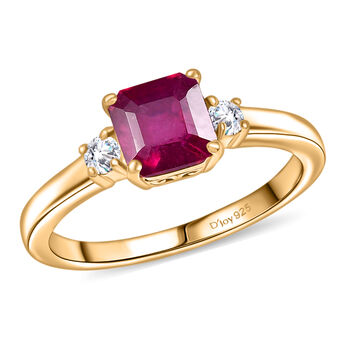 D'Joy AA afrikanischer Rubin und Moissanit Ring - 1,70 ct.