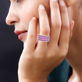 Rubin Zirkonia Ring, 925 Silber rhodiniert, (Gr&ouml;&szlig;e 16.00)