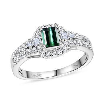 LUXORO AAA Pirineu Lagoon Turmalin und Diamant Ring in 417 Wei&szlig;gold - 1,20 ct.